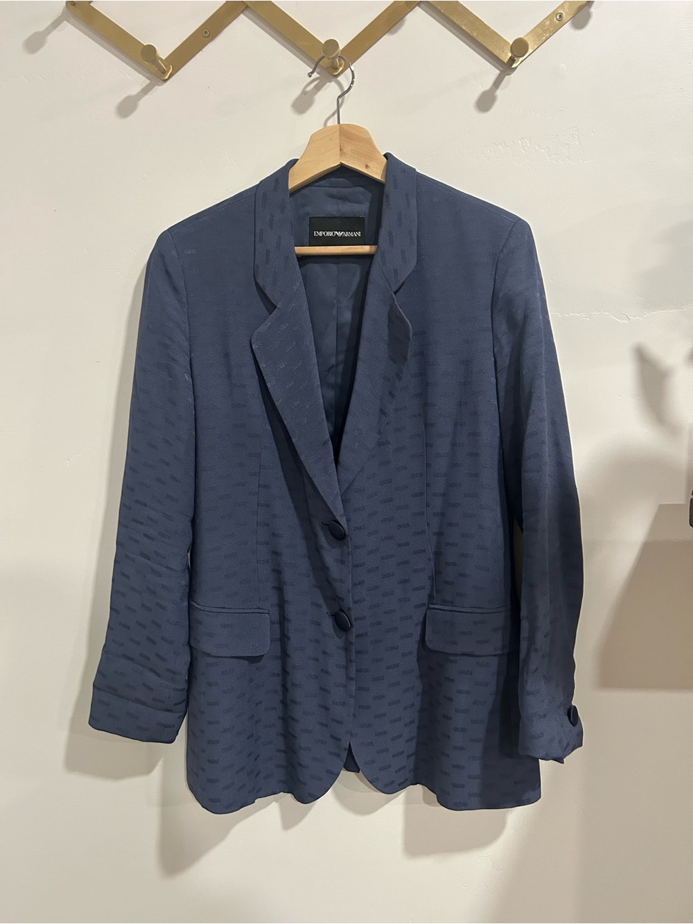 Emporio Armani Slate Blue Notch-Lapel Blazer